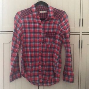 ABERCROMBIE RED AND BLUE GIRLS FLANNEL